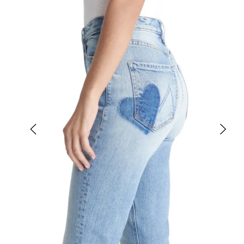 *NWT & FREE SHIPPING* Mother The Dazzler Heart Patch Ankle Straight Leg Jeans